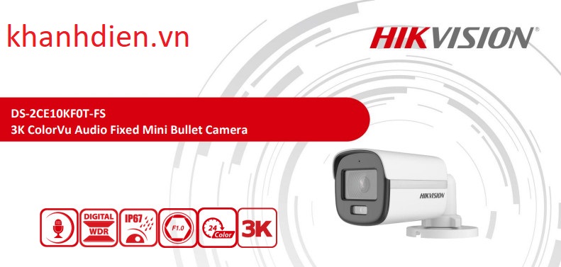 Camera HIKVISION DS-2CE10KF0T-FS